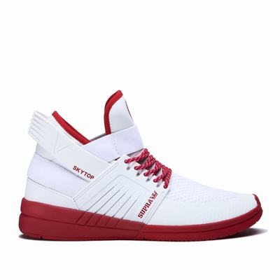 Supra SKYTOP V - Miesten Matalavartiset Tennarit - Valkoinen/Punainen